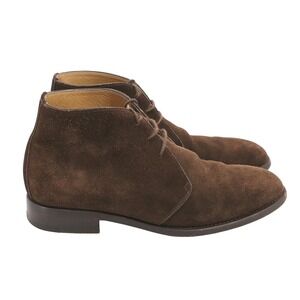 Ermenegildo Zegna Brown Suede Chukka Desert Boots Made in Italy Size IT 7 US 8